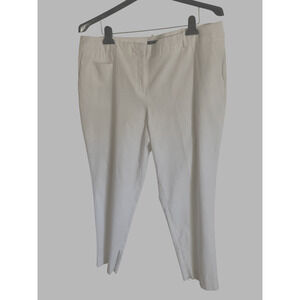 Worthington Woman Pants Womens 18W White Modern Fit Ankle Zip Slim Leg Dress